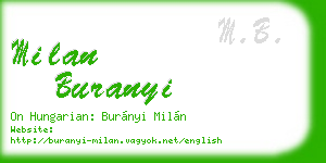 milan buranyi business card