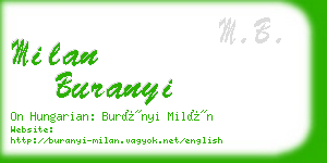 milan buranyi business card